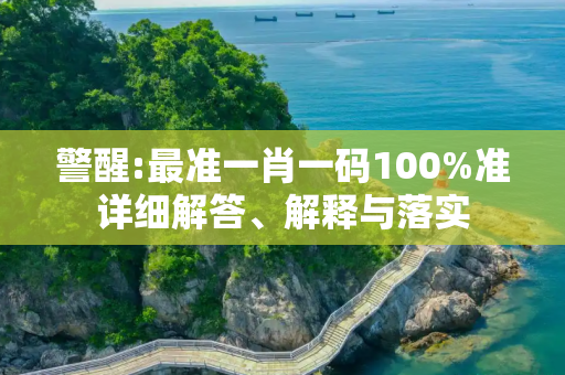 警醒:最准一肖一码100%准详细解答、解释与落实