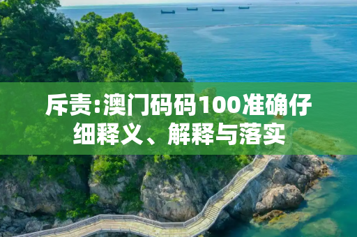 斥责:澳门码码100准确仔细释义、解释与落实
