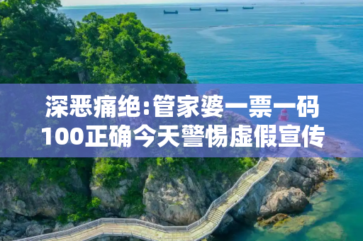 深恶痛绝:管家婆一票一码100正确今天警惕虚假宣传、全面解答与解释