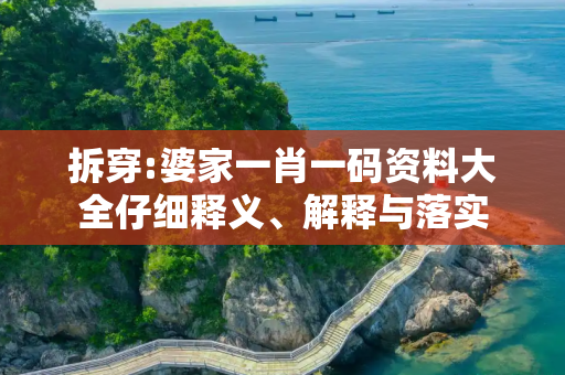 拆穿:婆家一肖一码资料大全仔细释义、解释与落实