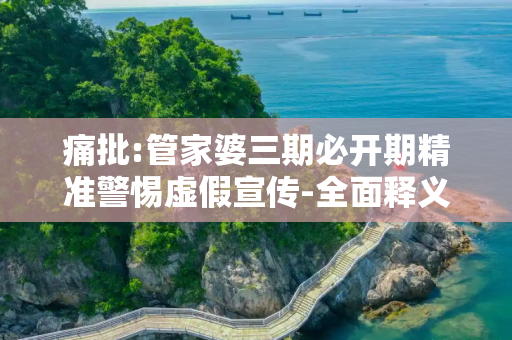 痛批:管家婆三期必开期精准警惕虚假宣传-全面释义、解释与落实