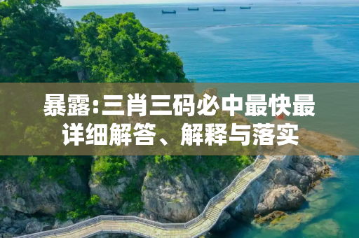 暴露:三肖三码必中最快最详细解答、解释与落实